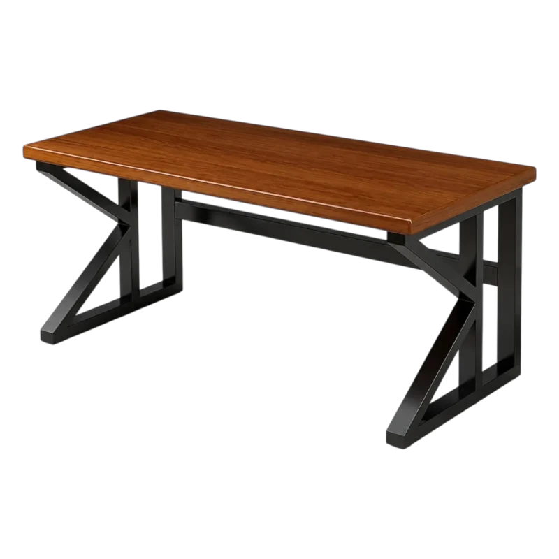 Rustic wooden computer desk for home office and study